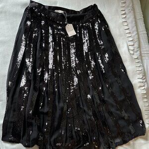 Oasis Black Sequin Skirt, New